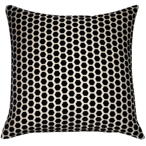 Small Hex Cut Velvet Black 43x43