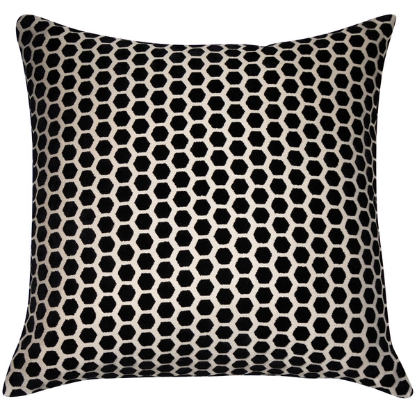 Small Hex Cut Velvet Black 43x43