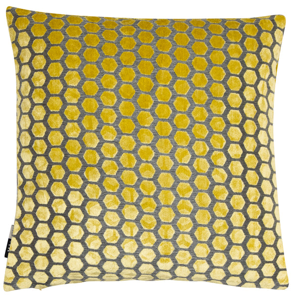 Small Hex Cut Velvet Mustard 43x43