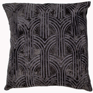 Velvet Art Deco Arbles Emb Black 45x45