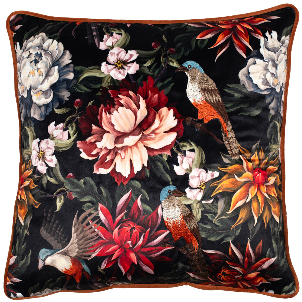 Printed Hummingbirdcushion with Embroidary and Piped 45x45
