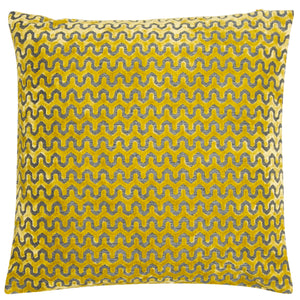 Cut Velvet Wave Mustard 43x43