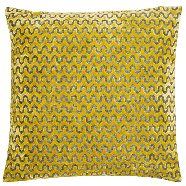 Cut Velvet Wave Mustard 43x43