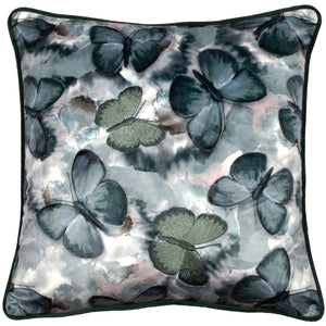 Printed Butterfly Cushion on Velvet with Emb and Piped 45x45