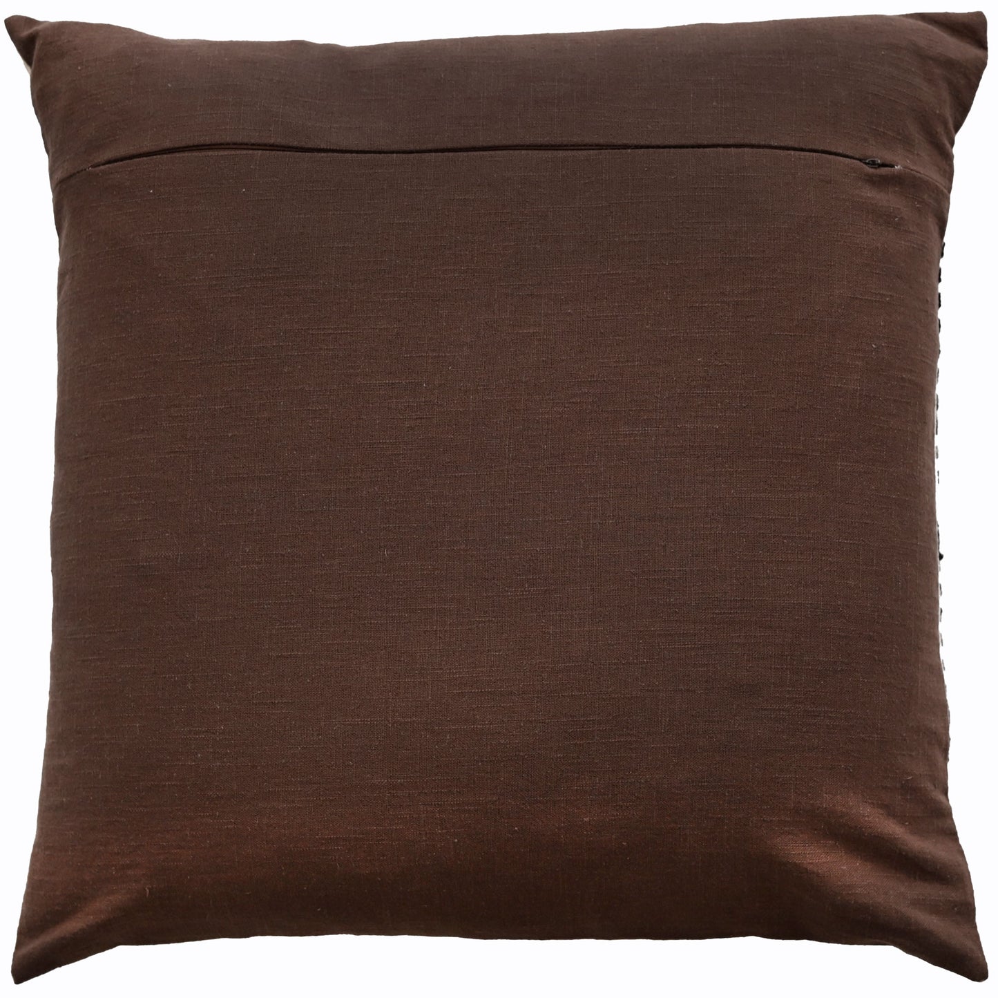 ART DECO DESIGN WITH CHAIN CREWEL STITCH BROWN  45 X 45