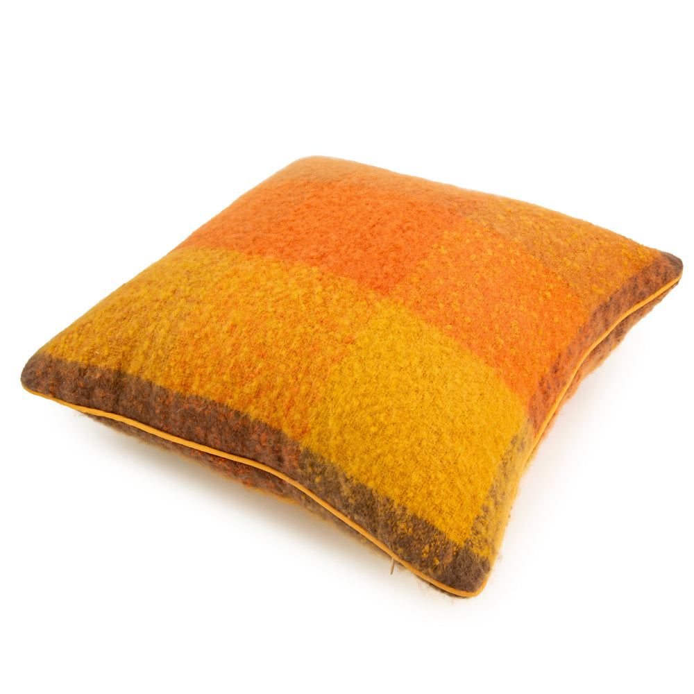 Faux Mohair Cushion Rustic Plaid 45x45