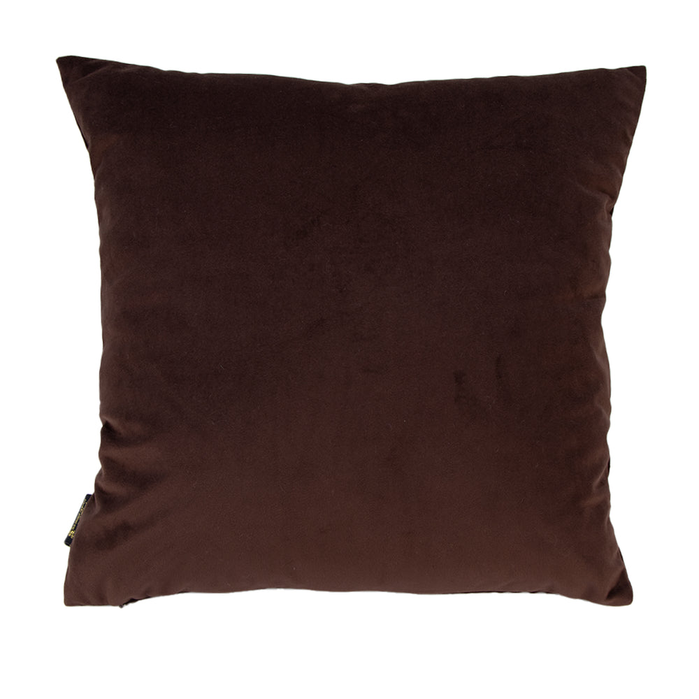 Velv Cushion with Bow Choc 45x45