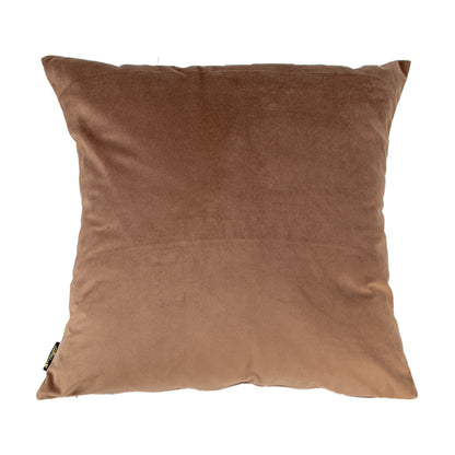 VELV CUSHION WITH BOW TAUPE 45 X 45
