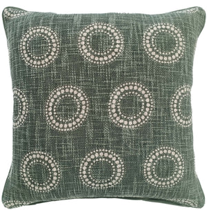 Circular Dot Print on Loose Weave Green 45x45