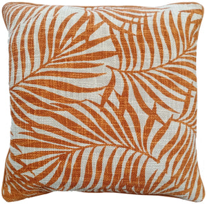 Leaf Print on Loose Weave Orange 45x45