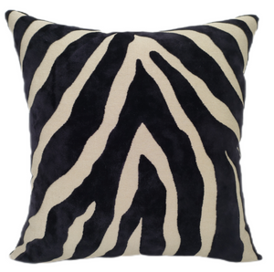 Zebra Cut Velvet Paul Moneypenny Black 43x43