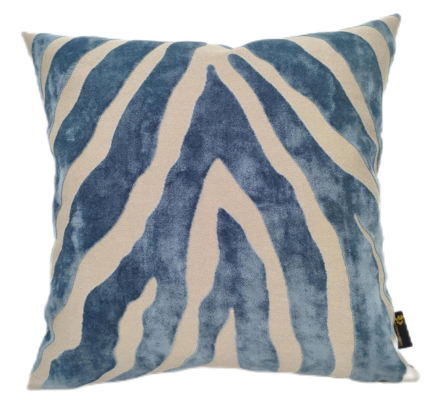 ZEBRA CUT VELVET PAUL MONEYPENNY BLUE 43 X 43