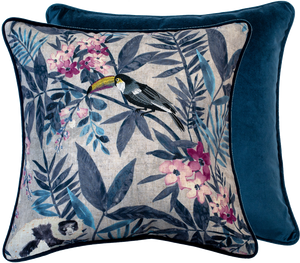 Pretty Toucan Emb Print in Blues 45x45