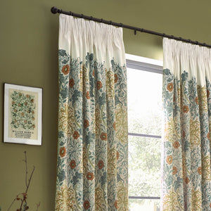 Seaweed 117x137 Pencil Pleat Curtains Stone/sunflower - view 4
