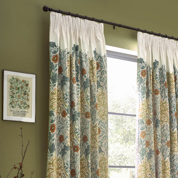 Seaweed 117x137 Pencil Pleat Curtains Stone/sunflower - view 4