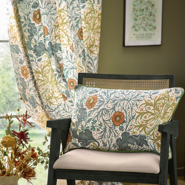 Seaweed 117x137 Pencil Pleat Curtains Stone/sunflower - view 5