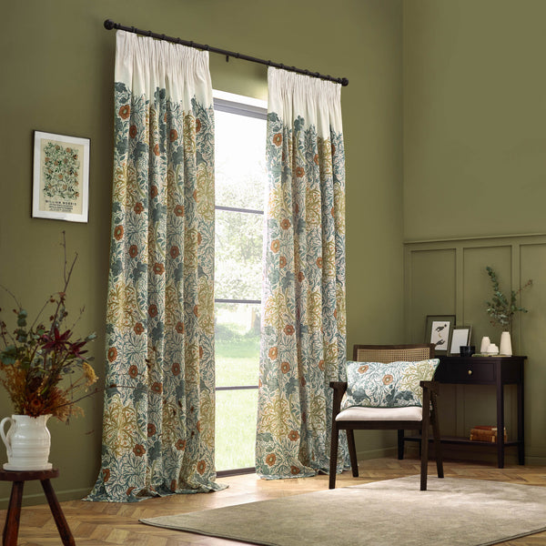 Seaweed 117x182 Pencil Pleat Curtains Stone/sunflower - view 3