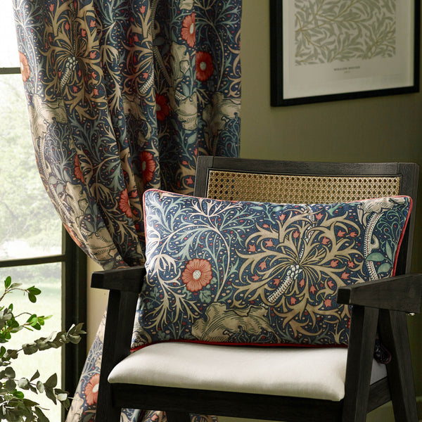 Seaweed 228x137 Pencil Pleat Curtains Indigo - view 5