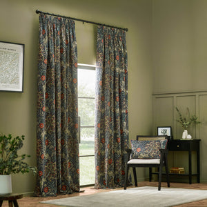 Seaweed 228x182 Pencil Pleat Curtains Indigo - view 3