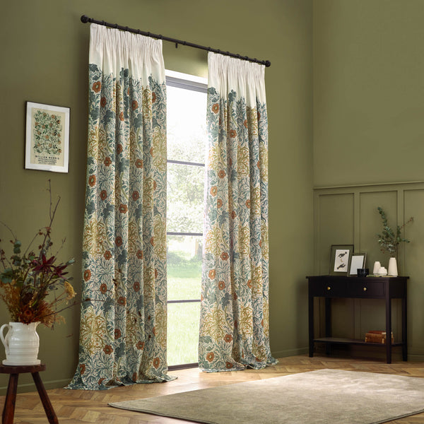 Seaweed 228x228 Pencil Pleat Curtains Stone/sunflower - view 8