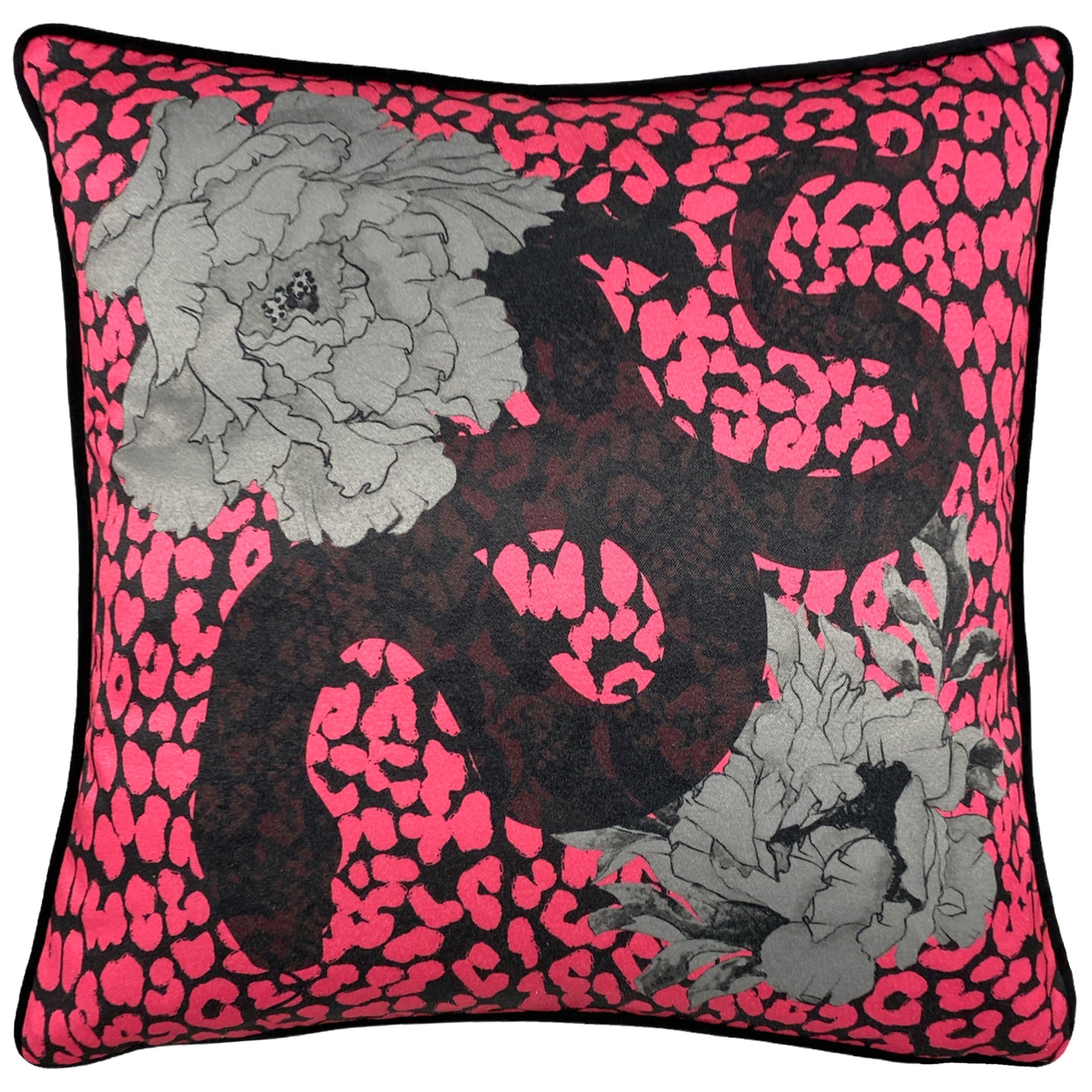 SERPENTINE 43X43 FEATHER FILLED CUSHION PINK/CHARCOAL