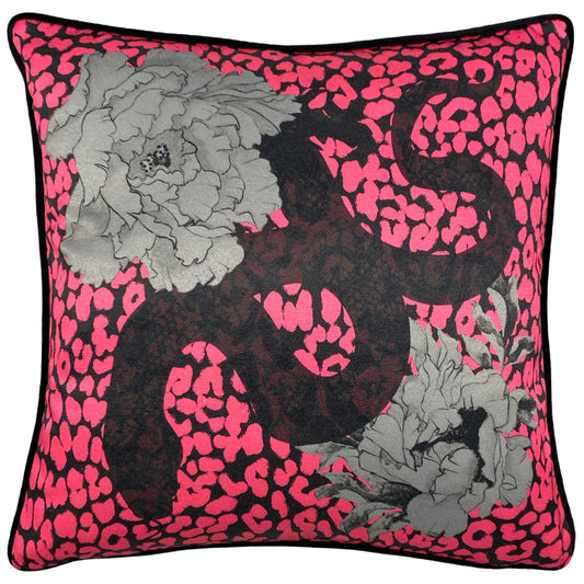 SERPENTINE 43X43 FEATHER FILLED CUSHION PINK/CHARCOAL