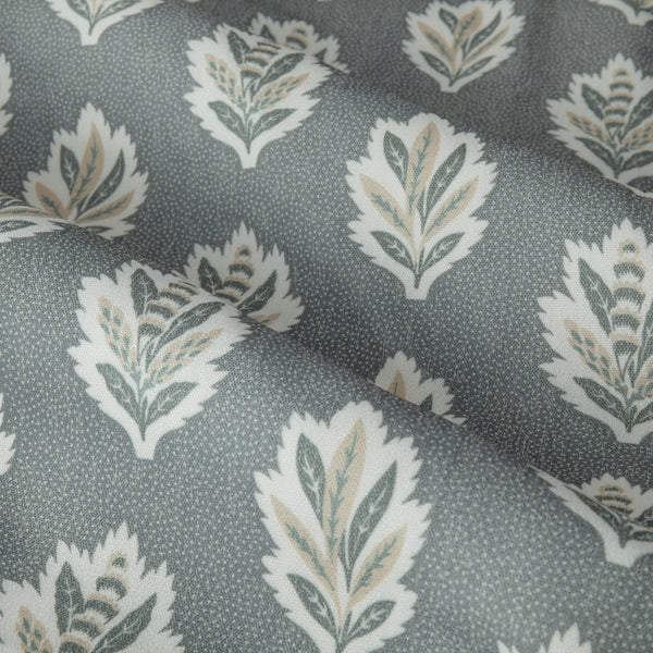 Sessile Leaf 167x182 Pencil Pleat Curtains Delph Blue - view 6