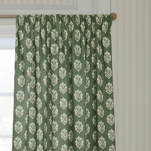 Sessile Leaf 167x182 Pencil Pleat Curtains Leaf Green - view 4