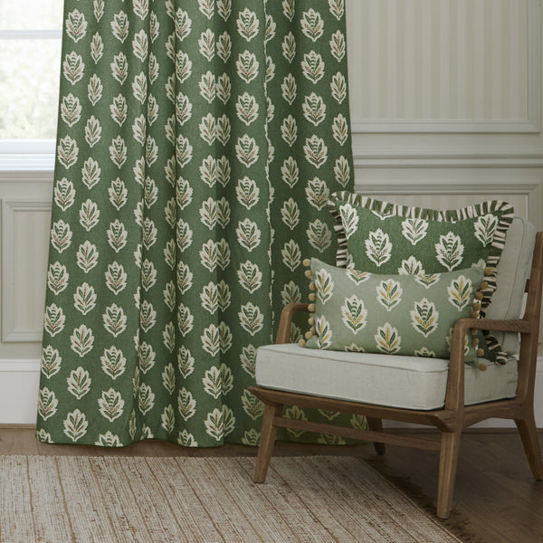 Sessile Leaf 167x182 Pencil Pleat Curtains Leaf Green - view 5