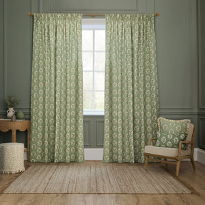 Sessile Leaf 167x228 Pencil Pleat Curtains Sage - view 3