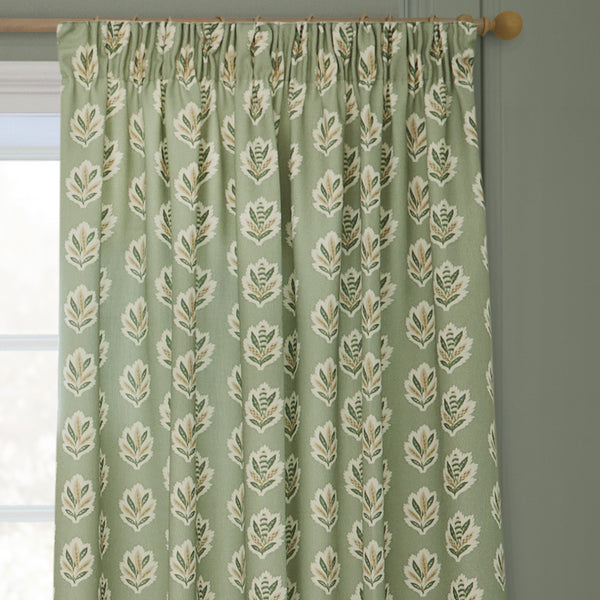 Sessile Leaf 167x228 Pencil Pleat Curtains Sage - view 4