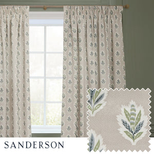 Sessile Leaf 228x228 Pencil Pleat Curtains Flax - view 2