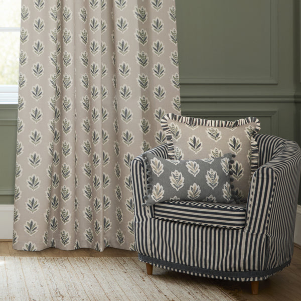 Sessile Leaf 228x228 Pencil Pleat Curtains Flax - view 5