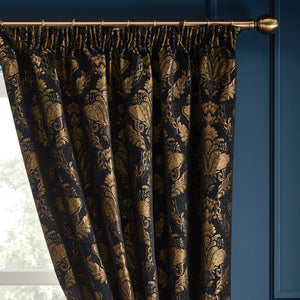 Shiraz Curtain 90x90 Pencil Pleat Curtains Black - view 4