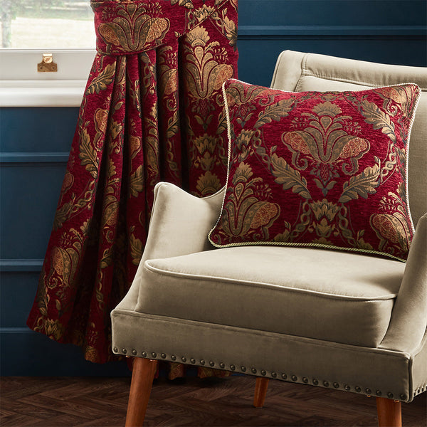 Shiraz Feather Filled Cushion 58x58 Burgundy - Riva