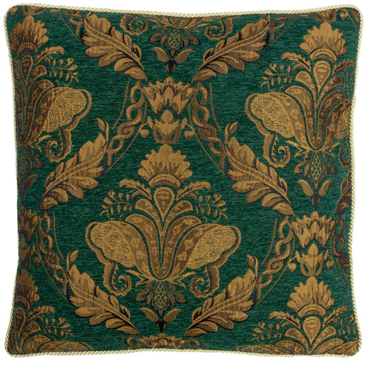 SHIRAZ FEATHER FILLED CUSHION 45X45 EMERALD