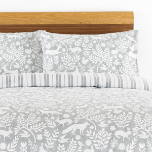 Skandi Woodland Super King Size Duvet Set Grey - Riva
