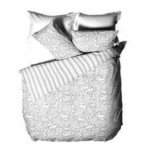 Skandi Woodland Super King Size Duvet Set Grey - Riva