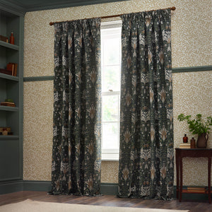 Snakeshead 117x137 Pencil Pleat Curtains Indigo & Leaf - view 7