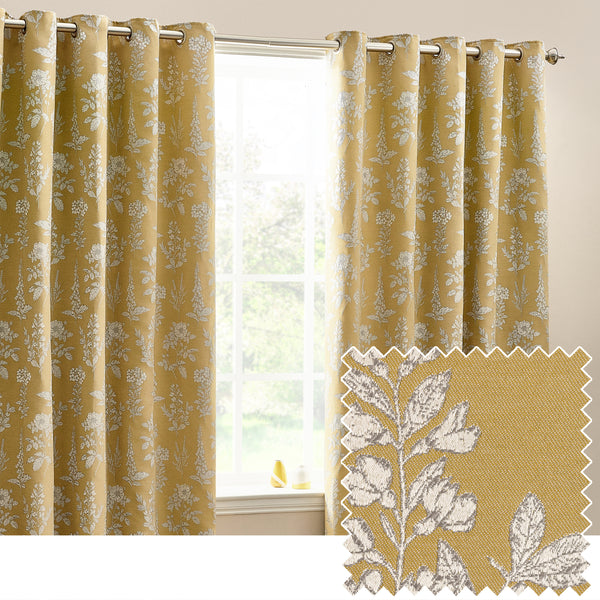 Sophia 168x137 Eyelet Curtain Gold - lifestyle