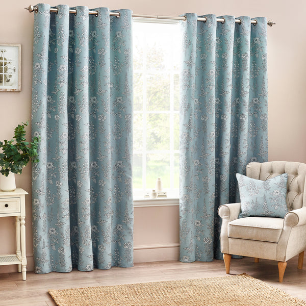Sophia 117x137 Eyelet Curtain Blue