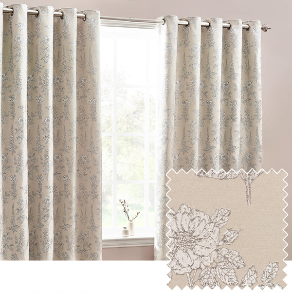 Sophia 117x137 Eyelet Curtain Natural - lifestyle
