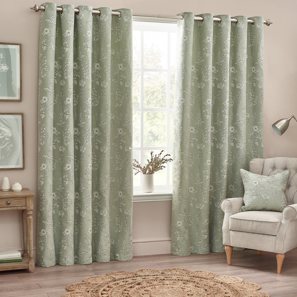 Sophia 117x183 Eyelet Curtain Sage