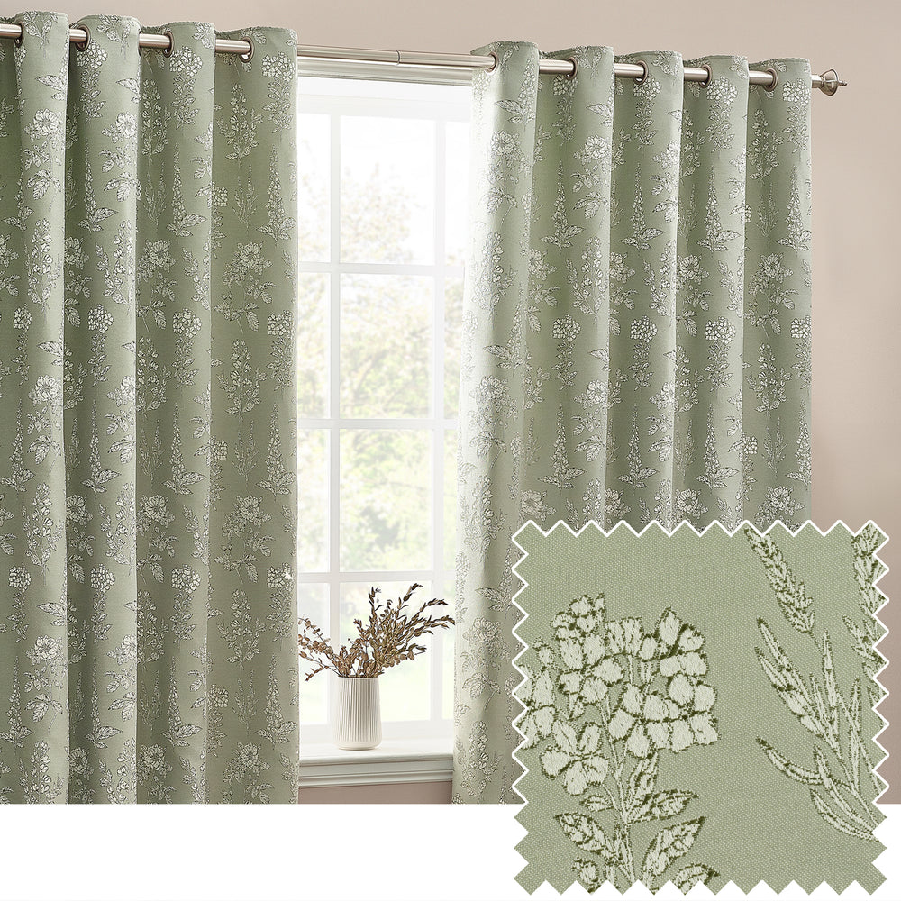 Sophia 117x183 Eyelet Curtain Sage - Canwell Interiors Limited - Riva