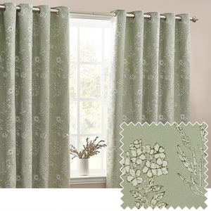 Sophia 117x183 Eyelet Curtain Sage - lifestyle