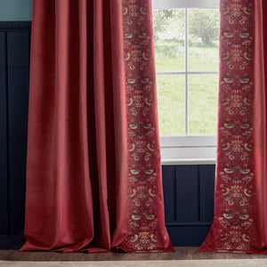 Strawberry Thief Embroidery 167x137 Pencil Pleat Curtains Berry - view 6