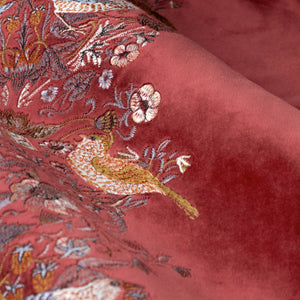 Strawberry Thief Embroidery 167x137 Pencil Pleat Curtains Berry - view 7