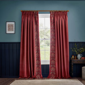 Strawberry Thief Embroidery 167x137 Pencil Pleat Curtains Berry - view 8