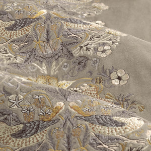 Strawberry Thief Embroidery 167x228 Pencil Pleat Curtains Biscuit - view 7