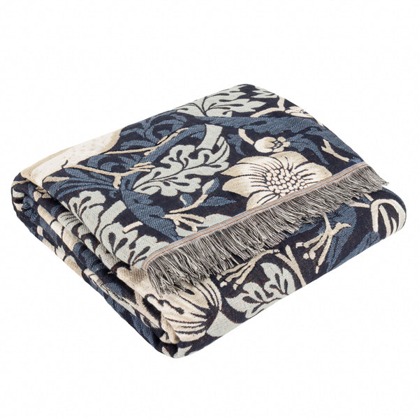 Strawberry Thief 140x170 Throw Indigo - view 8
